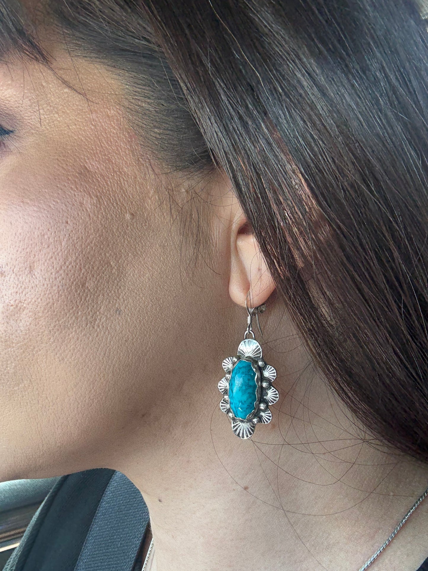 Sterling Silver Chrysocolla Earrings