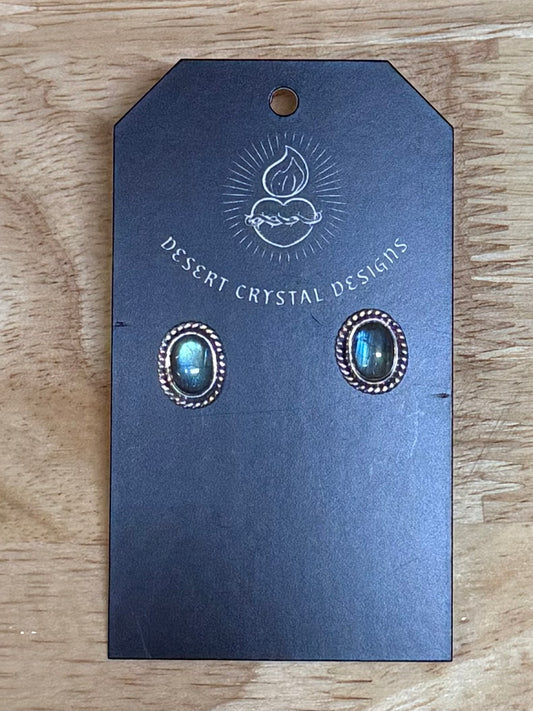 Sterling Silver Labradorite Stud Earrings