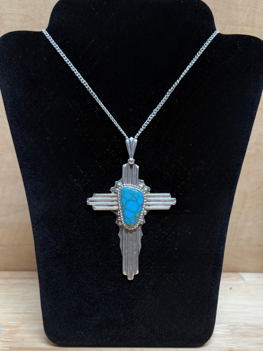 Sterling Silver Turquoise Cross