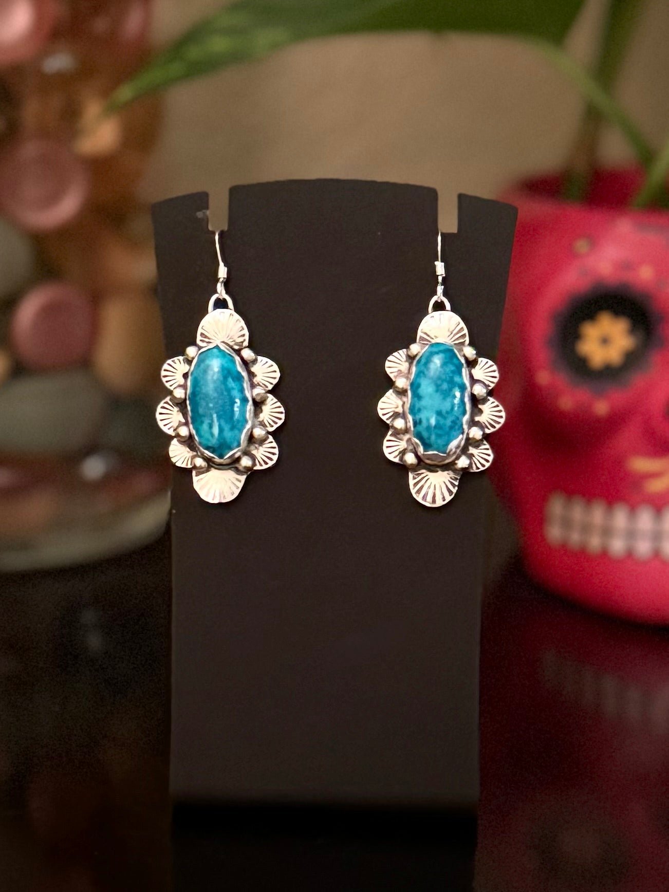 Sterling Silver Chrysocolla Earrings
