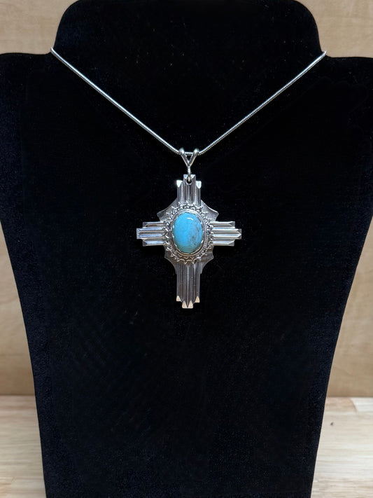 Sterling Silver Turquoise Cross